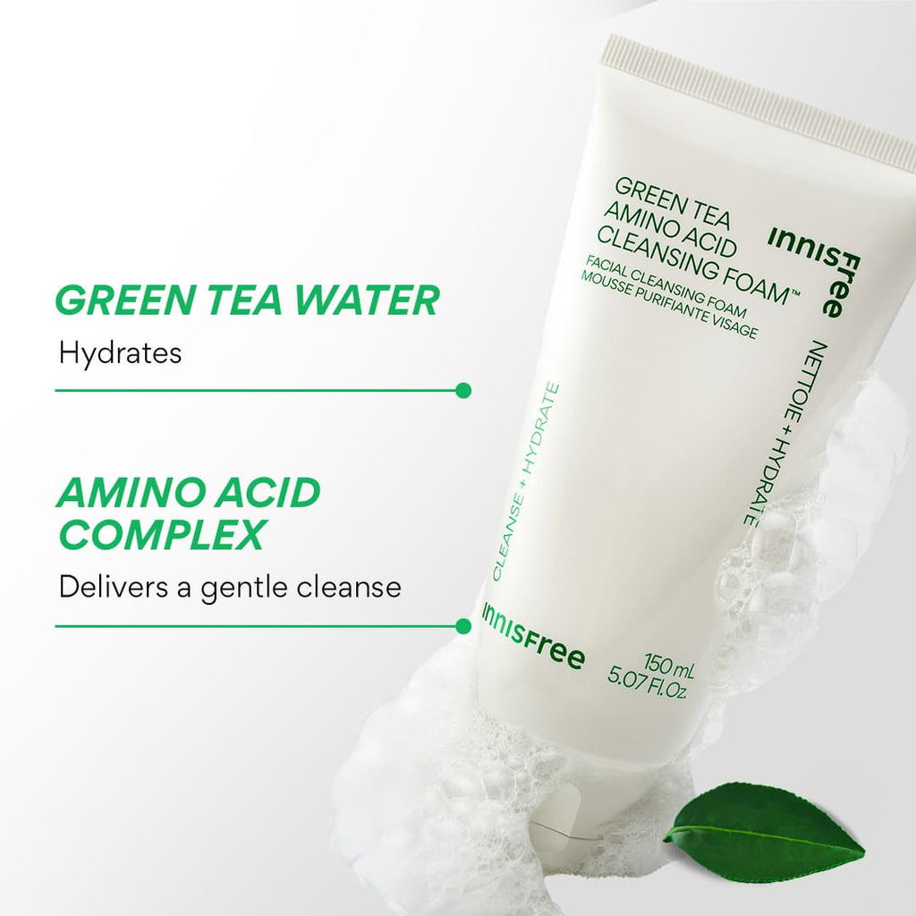 Green Tea Amino Acid Cleansing Foam – Gentle Face Cleanser